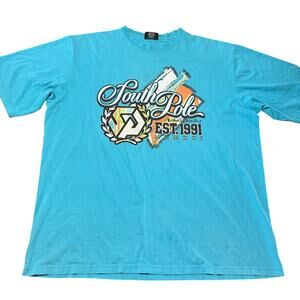 Vintage Y2K Mens South Pole T-Shirt Distressed with Flaws Size 4XL